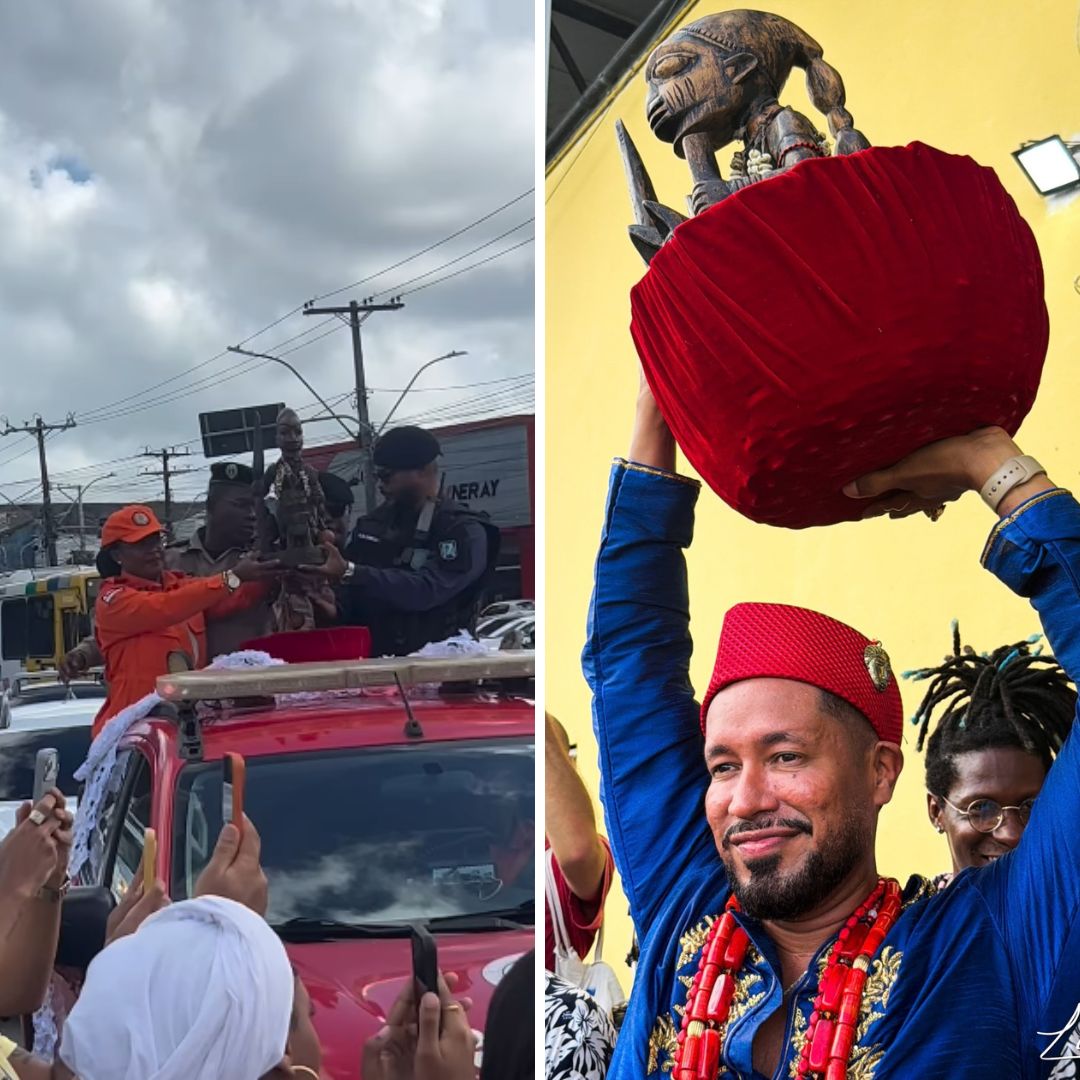Festa de Olojá celebra orixá Exu e reúne centenas de fiéis na Feira de São Joaquim