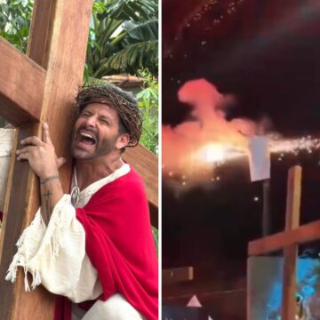 Figurino de Henri Castelli pega fogo em apresentação de peça em São Paulo; assista