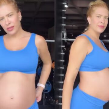 Grávida de 8 meses, Lore Improta se surpreende com tamanho da barriga: “Deu um pulo”