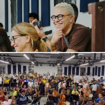 Maria Gadú e Carlos Saldanha visitam sede da Neojiba em Salvador