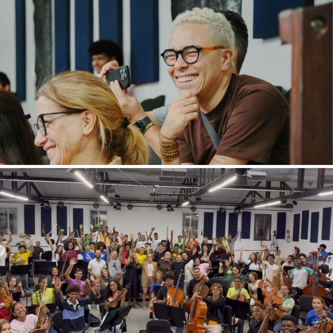 Maria Gadú e Carlos Saldanha visitam sede da Neojiba em Salvador