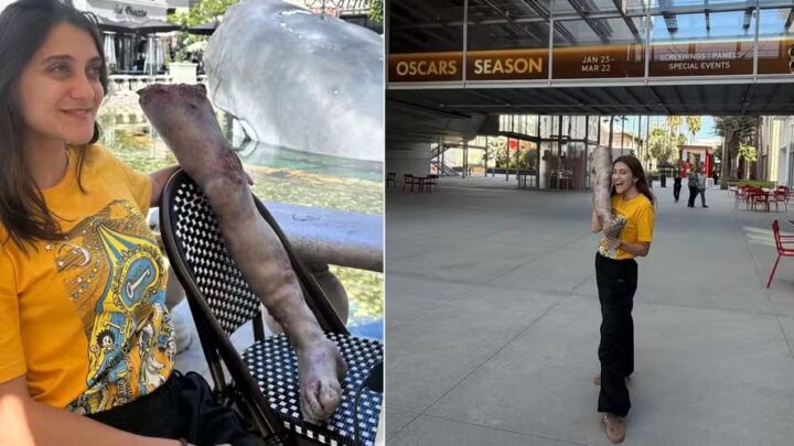 Isadora Ruppert leva “perna cabeluda” de O Agente Secreto para passear em Los Angeles