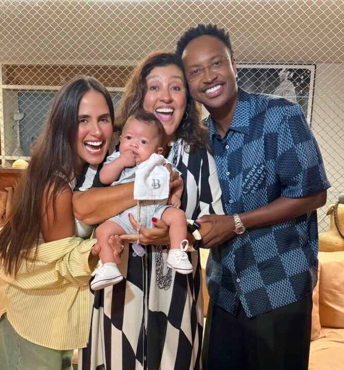 Filho de Carol Peixinho e Thiaguinho ganha presente especial de Regina Casé: “Pra lembrar que tem uma tia onça”