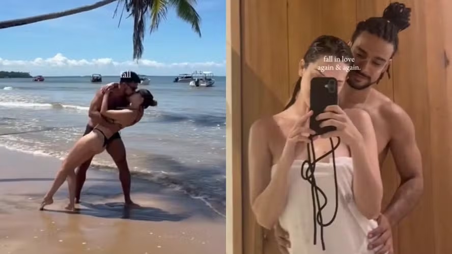 Sophia Abrahão celebra aniversário de Sérgio Malheiros durante viagem pela Bahia