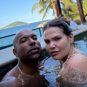 Thais Carla compartilha vídeo beijando o marido durante viagem: ‘Love’