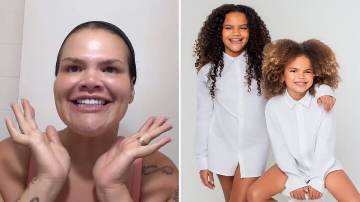 Filhas de Thais Carla assinam com agência de modelos e influenciadora comemora: ‘Minhas pequenas’