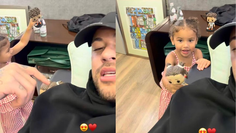 Filha de Neymar e Bruna Biancardi dá show de fofura ao mostrar bonecos da família