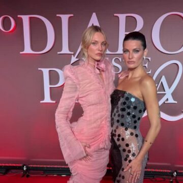 Modelos Carol Trentini e Isabeli Fontana abrem passarela da pré-estreia de O Diabo Veste Prada 2 no Rio