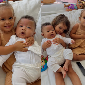 Filho de Carol Peixinho encanta ao brincar com primas na Bahia