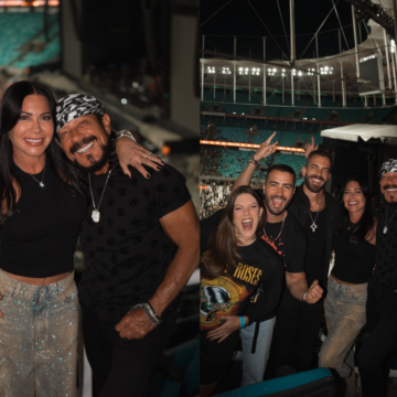 Bell Marques curte show do Guns N’ Roses com esposa e filhos: ‘Dia de curtir com a família’