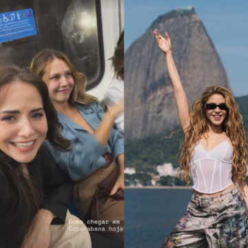 Letícia Colin pega metrô e brinca antes do show de Shakira: ‘Todo mundo no Rio mesmo’