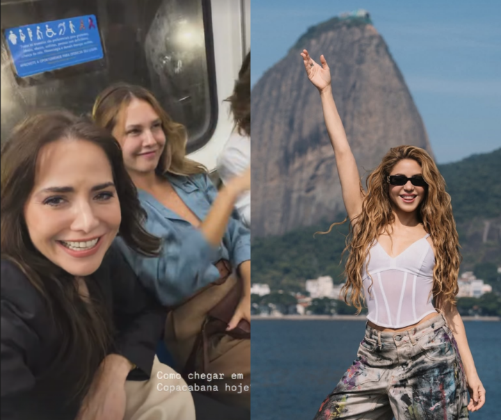 Letícia Colin pega metrô e brinca antes do show de Shakira: ‘Todo mundo no Rio mesmo’