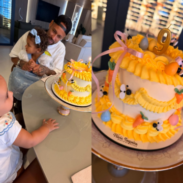 Bruna Biancardi e Neymar celebram 9 meses da filha Mel