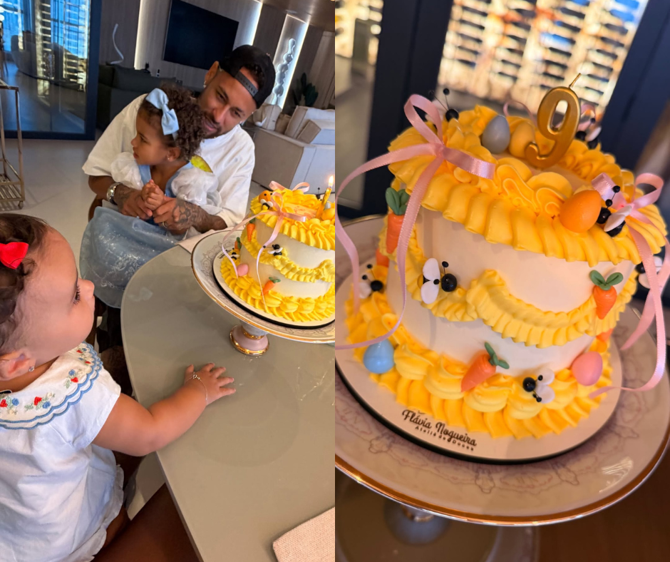 Bruna Biancardi e Neymar celebram 9 meses da filha Mel
