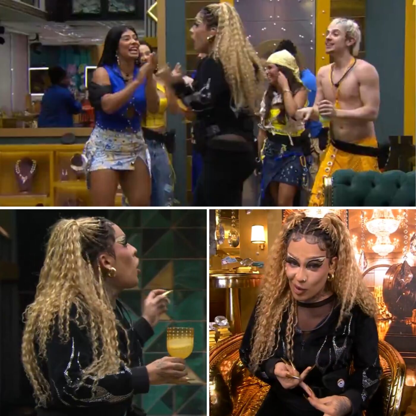 Gloria Groove visita casa do BBB 26 imita participantes e perde estalecas durante madrugada