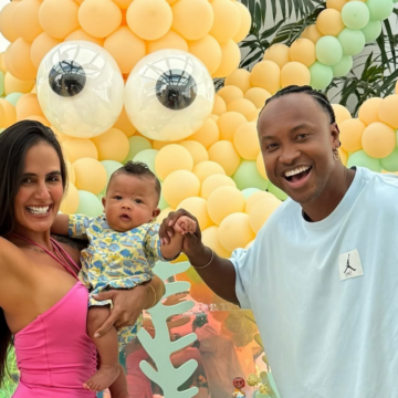 Carol Peixinho e Thiaguinho celebram 7 meses do filho Bento com festa temática