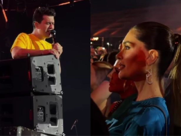 Cantor sertanejo se emociona ao cantar para a esposa após perda do bebê durante show