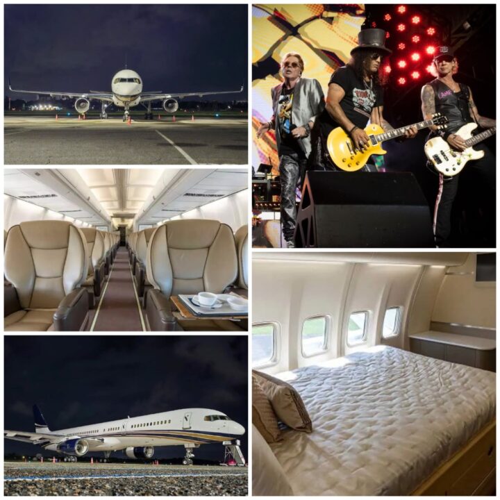 Avião que trouxe Guns N’ Roses para Salvador é considerado raro e tem até suíte; veja o interior