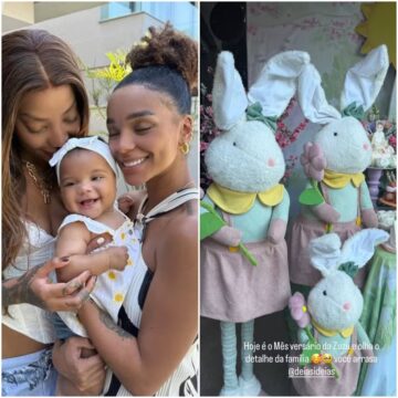 Ludmilla e Brunna Gonçalves comemoram último mêsversário de Zuri