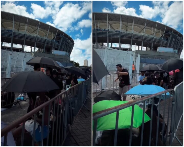 Fãs de Guns N’ Roses formam fila na Arena Fonte Nova horas antes da abertura dos portões