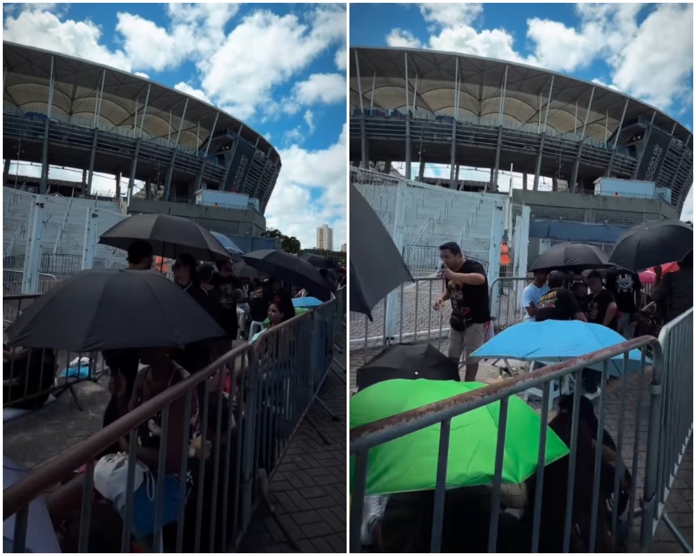 Fãs de Guns N’ Roses formam fila na Arena Fonte Nova horas antes da abertura dos portões