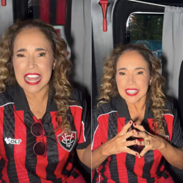 Daniela Mercury prestigia jogo do Vitória em Salvador: “Avante meu Leão”