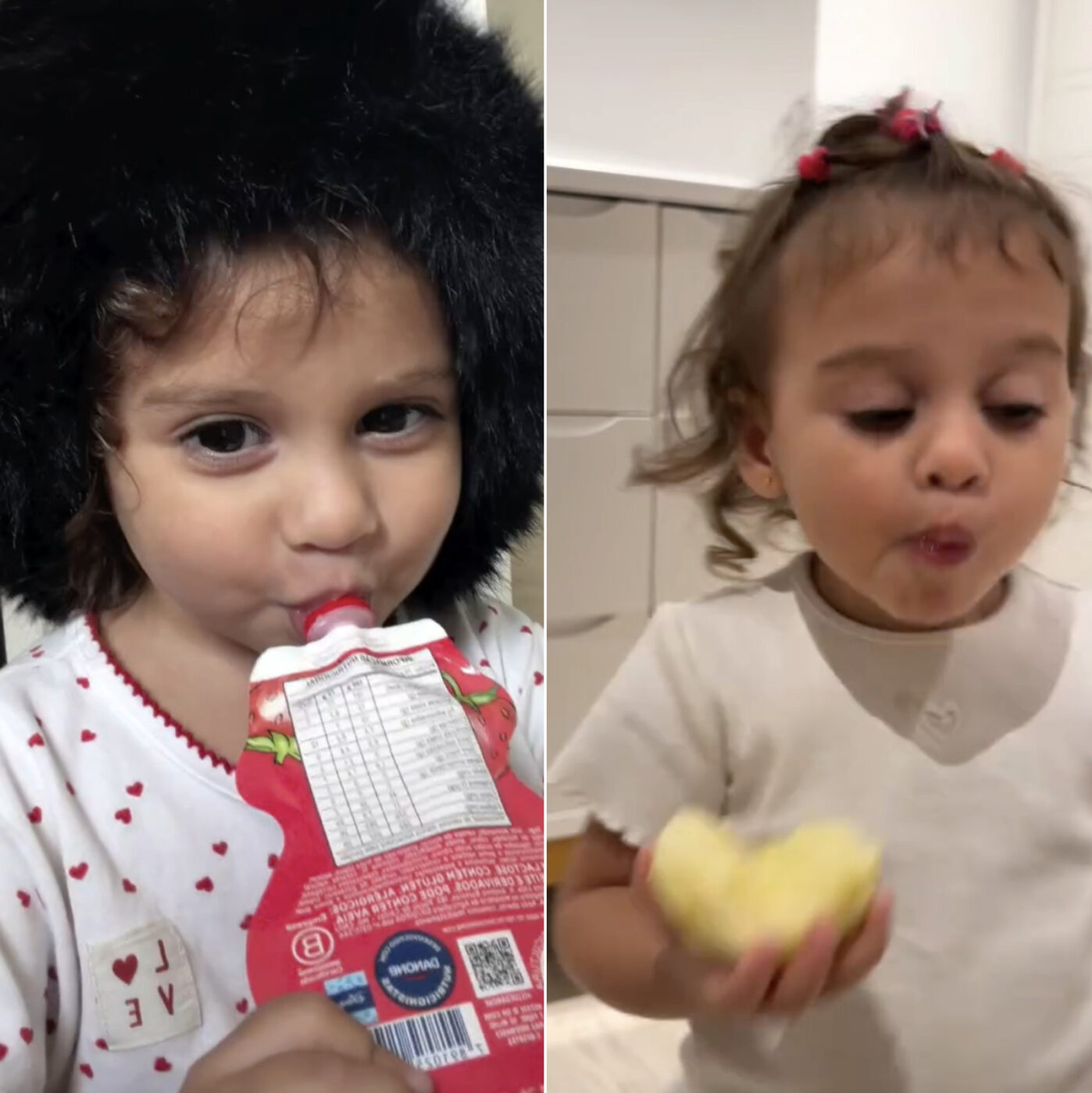 Filha de Neymar surge em momentos de comilança e mãe brinca: “Pari a Magali”