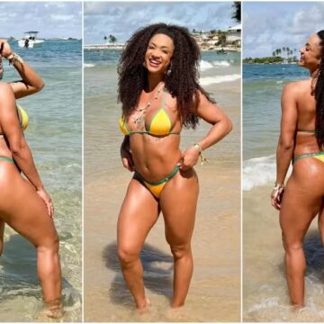 Ex-BBB Aline Patriarca descarrega o celular 3 vezes em busca de ‘foto perfeita’ em Morro de SP