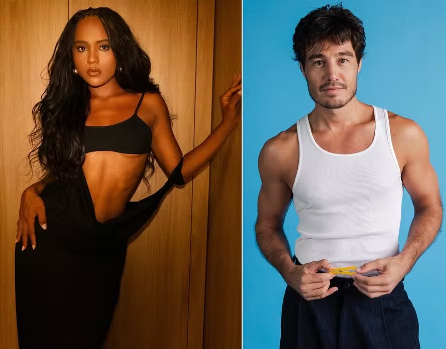 Duda Santos e Tiago Iorc engatam romance e trocam beijos após peça