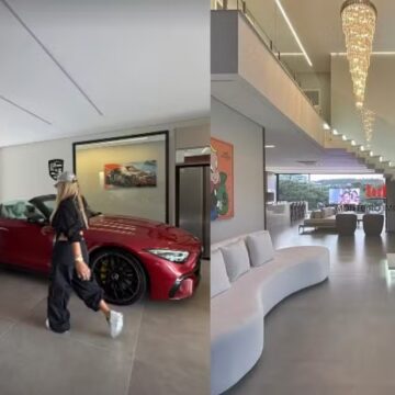 Ex de Hulk, Iran Ângelo estaciona carro de luxo em sala de mansão avaliada em R$ 4 milhões