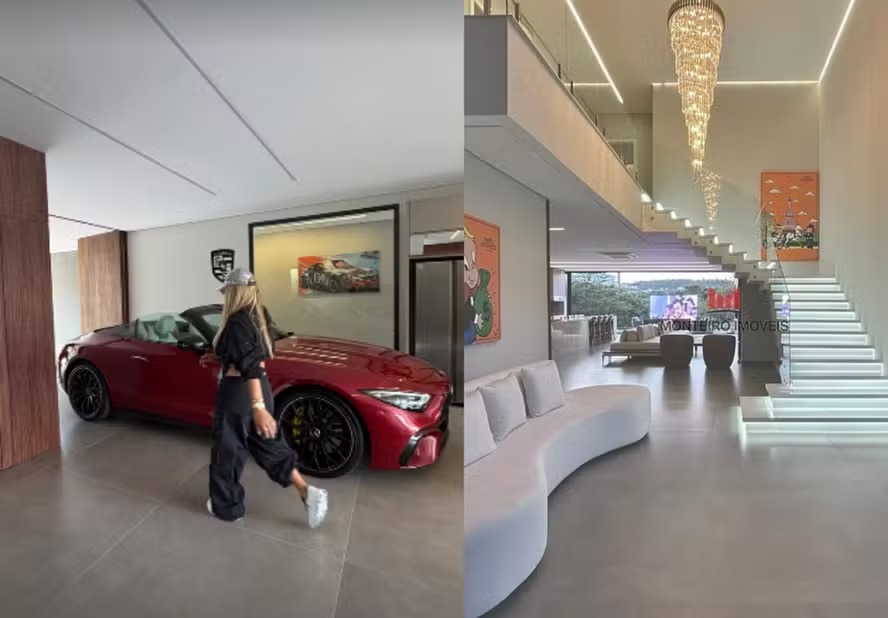 Ex de Hulk, Iran Ângelo estaciona carro de luxo em sala de mansão avaliada em R$ 4 milhões