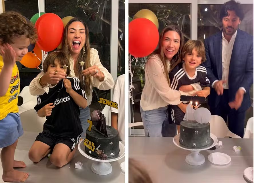 Filho de Rebeca Abravanel e Alexandre Pato rouba a cena na festa do primo, caçula de Patrícia