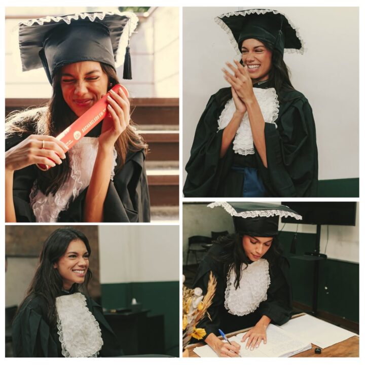 Alane Dias celebra formatura em Teatro e ganha homenagem de Fran Gil