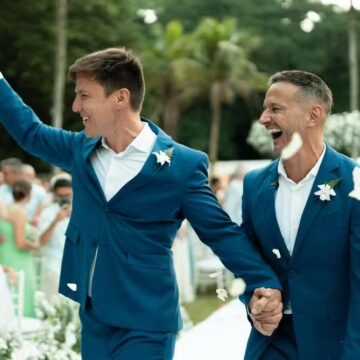 Ex-repórter do ‘Mais Você’, Felipe Suhre se casa com diretor no Rio