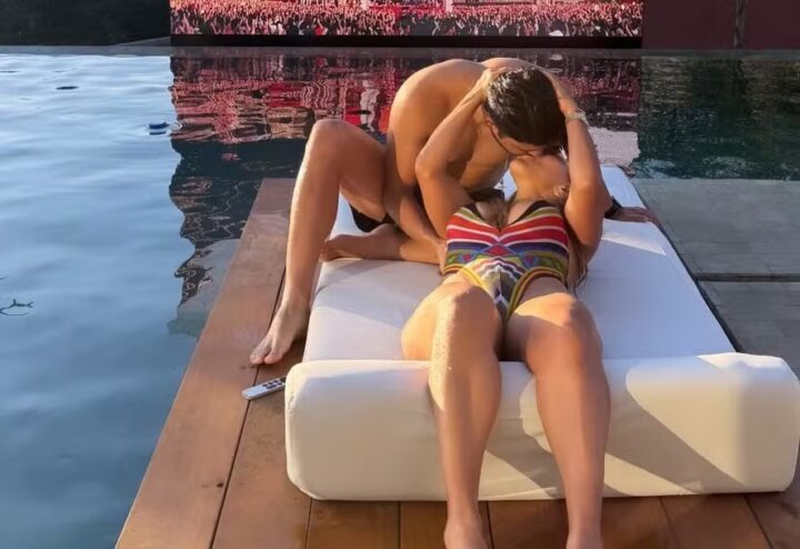 Ex de Hulk, Iran Ângelo dá beijão no namorado na nova mansão em BH