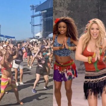 Fãs de Shakira fazem aula de dança na praia de Copacabana antes de show histórico