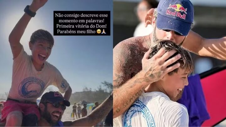 Filho de Pedro Scooby e Luana Piovani vence campeonato de surfe