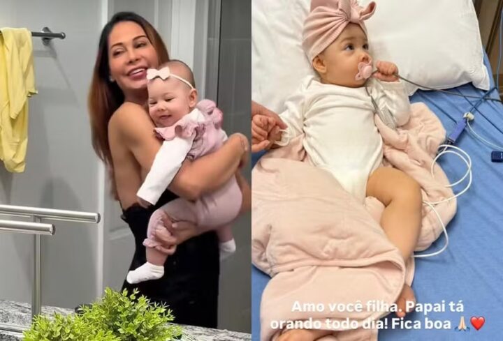 Thiago Nigro mostra filha Eloah com Maíra Cardi internada nos EUA: ‘Papai tá orando’
