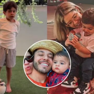 Filho de Marília Mendonça faz aula de futebol sob o olhar atento do pai Murilo Huff