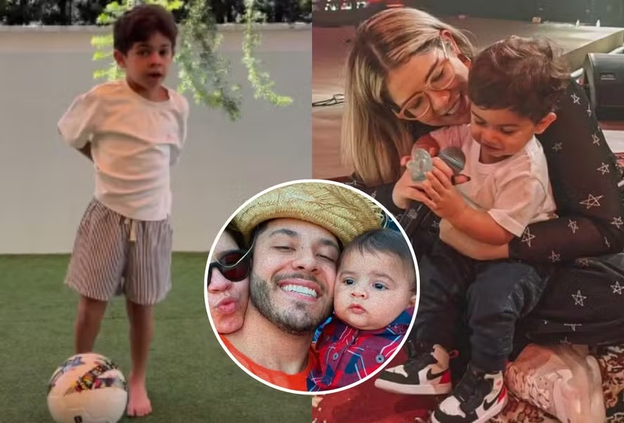 Filho de Marília Mendonça faz aula de futebol sob o olhar atento do pai Murilo Huff