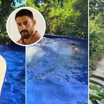 Cauã Reymond mostra piscina de sua mansão em meio à natureza