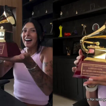 Ana Castela celebra ao receber Grammy Latino dois anos após vencer o prêmio