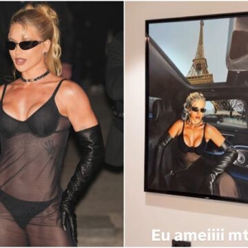 Virgínia instala quadro gigante com imagem dela na mansão de Vini Jr