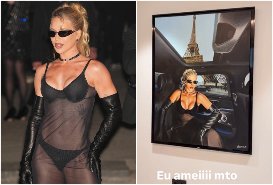 Virgínia instala quadro gigante com imagem dela na mansão de Vini Jr