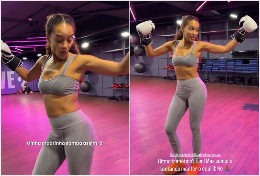 Taís Araujo se diverte durante treino na academia: ‘Ritmo frenético’