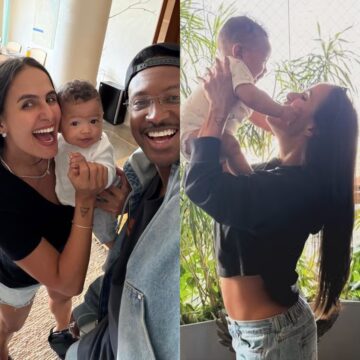 Carol Peixinho se emociona ao reencontrar filho após retomar rotina de trabalho