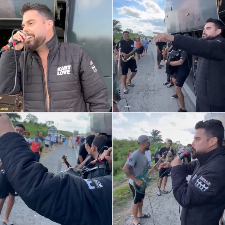 Cantor baiano viraliza ao improvisar show em engarrafamento na BR-324