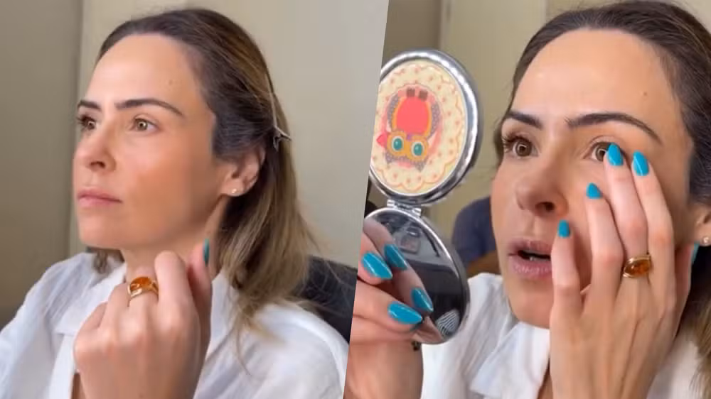 Ana Paula Renault tira as lentes de contato e mostra a cor natural dos olhos