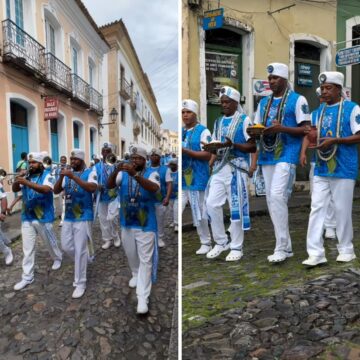 Romaria do Afoxé Filhos de Gandhy marca celebração do Dia de São Jorge em Salvador; assista
