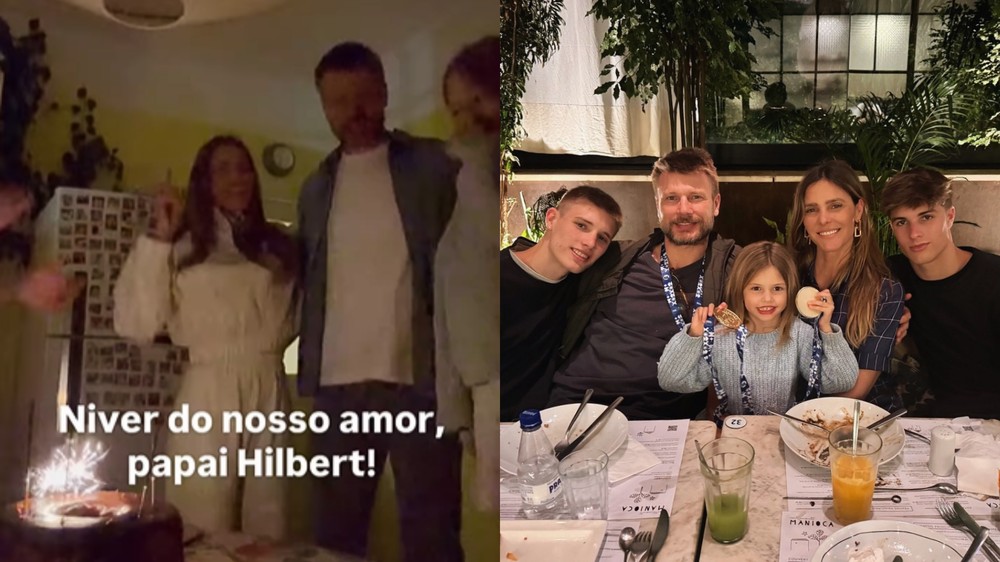 Rodrigo Hilbert faz aniversário e ganha surpresa de Fernanda Lima e filhos: ‘Véio amado’
